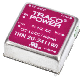 Przetwornica DC-DC, 20W, Uwe 9 → 36 V DC, Uwy 5V dc, Iwy 4A, TRACOPOWER
