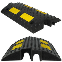 Najazd kablowy gumowy 2 kanały, nakładany, próg zwalniający