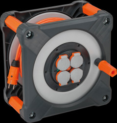 9201330200 Cable reel BQ, 33 m, 4x earthed socket, rollover protection