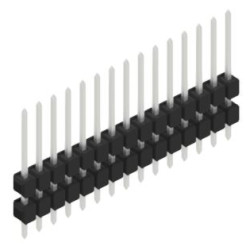 Pin header, 15 pole, pitch 2.54 mm, straight, black, 10050851
