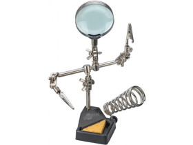 Trzecia ręka z lupą i stojakiem na lutownicę pomocna...