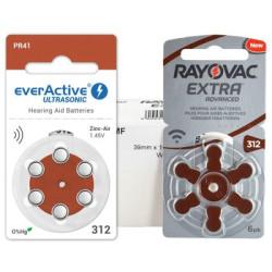 60 x baterie do aparatów słuchowych Rayovac Extra Advanced 312 + 6 x everActive ULTRASONIC 312