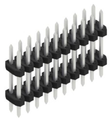 Pin header, 20 pole, pitch 2 mm, straight, black, 10063059