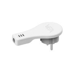 WTYCZKA SIECIOWA PRZYŚCIENNA WTPV BIAŁA PŁASKA KĄTOWA 230V 16A Z UZIEMIENIEM