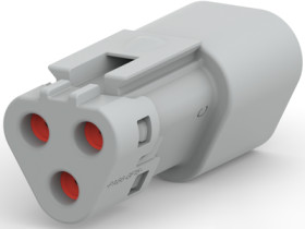 Socket, 3 pole, straight, gray, 1-2303813-2