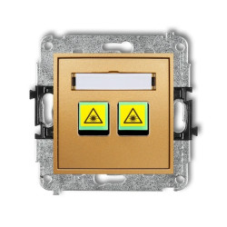 MINI Mechanizm gniazda światłowodowego/optycznego podwójnego złoty 29MGOP-2