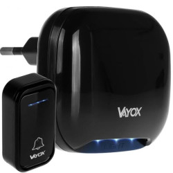 Dzwonek bezprzewodowy 110-240V / przycisk na baterie czarny VA0286 Vayox