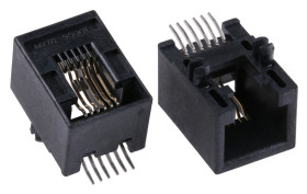 Złącze RJ12 Żeński Złącze RJ12 Montaż powierzchniowy Cat3 Molex, 90° 6P/6C-żyłowe