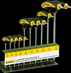 22652 L-handle screwdriver set, TX/TTX, 10 pieces