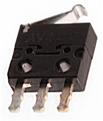 Ultraminiature snap-action switche, On-On, solder connection, roller hinge lever, 0.29 N, 0.1 A/30 VDC, IP40, AV404461
