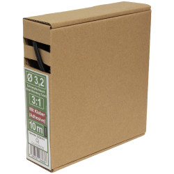 Quadrios 23CA174 Heatshrink Adhesive Black 3.2 mm 3:1 10 m Waterproof