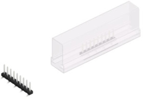 Pin header, 9 pole, pitch 2 mm, angled, black, 10063341