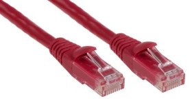 Kabel kategorii 6, Czerwony, Wtyk RJ45/męski RJ45dł.: 1m, mat. koszulki: PVC