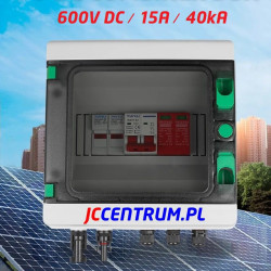 Rozdzielnica PV 1 String 600V DC / 15A / 40kA / IP65 ( 1 IN / 1 OUT )