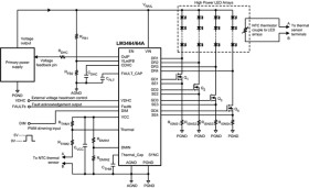 95-V LED driver with Dynamic Headroom Control and Thermal Control interfaces