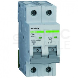 Wyłącznik nadprądowy S bezpiecznik 1-fazowy C16 (C 16A) 1-biegunowy 2P (400V AC) 2-modułowy NOARK