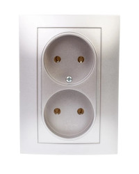 CARLA Gniazdo podwójne b/u srebrne 1741-06