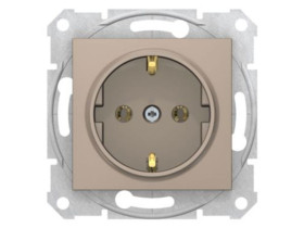 SEDNA Gniazdo pojedyncze z uziemieniem schuko zaciski bezgwintowe satynowe SDN3001868 SCHNEIDER ELECTRIC