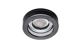 Oprawa Szklana Faso-O-B Okrągła Czarna 90X20 Halogenowa Wpuszczana