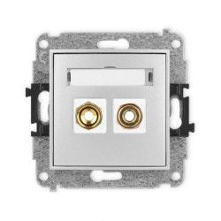 ICON Mechanizm gniazda głośnikowego poj. (typu banan - czerwony i czarny, pozłacany, 4 mm2, skręcany) srebrny metalik 7IGG-4