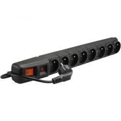 Przedłużacz elektryczny Listwa zasilająca antyprzepięciowa ACAR S8 na 8 gniazd [2P+Z] z wyłącznikiem czarna 5m