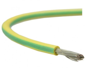 Kabel silikonowy SIF 180C 300/500V 1,5 ciepłoodporny LSOH żółto-zielony linka BSG /100m/
