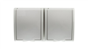 Simon Aquarius Gniazdo Hermetyczne Podwójne Z/U Ip54 Z Przesłoną Torów I...