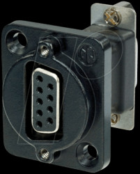 NADB9FF-B 9 pole D-SUB feedthrough, black