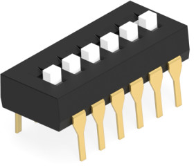 DIP switche, Off-On, 6 pole, straight, 1 A/5 VDC, 1825057-5