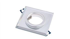 Oprawa Halogenowa Szklana Sufitowa Led Gu10 Mr16 Stała Ariel Kwadratowa