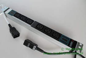 LISTWA ZASILAJĄCA DWUOBWODOWA Z AMPEROMIERZAMI I GNIAZDAMI IEC320C19, KABEL 3M