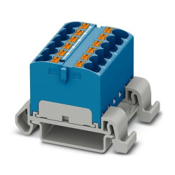 Blok rozdzielczy PTFIX 12X4-NS35A BU, niebieskie złącze przemysłowe - 12 punktów przyłączeniowych o przekroju 4mm2 /8szt./