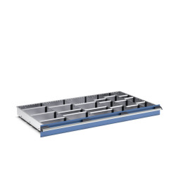 Zestaw przegródek Ściana działowa Srebrny Blacha stalowa for use with Szuflady, Dimensions1300 X 750 X 100mm Bott