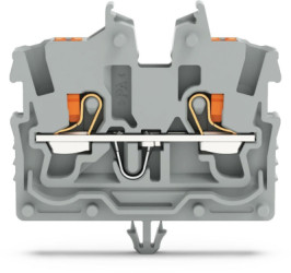 2 wire mini through terminal, push-in connection, 0.14-1.5 mm², 2 pole, 13.5 A, 6 kV, gray, 2250-311
