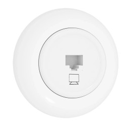 Gniazdo komputerowe RJ45 z ramką, kolor biały, seria Retro Vintage Loft