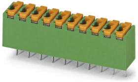 PCB terminal, 4 pole, pitch 3.5 mm, AWG 26-20, 4 A, spring-clamp connection, green, 1891085