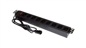 Listwa Zasilająca Rack 19 Cali Pdu Gniazdo 9 X Iec320 C13 Wtyk Iec320 C14