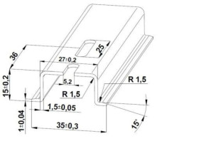Szyna TS 35x15 ocynk (perforowana 5,2x25mm) - 1000 mm (za szt.)