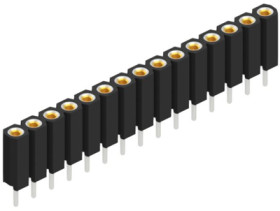 Socket header, 15 pole, pitch 2.54 mm, straight, 10026700