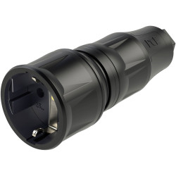 PC Electric 25710-ss Safety mains socket Plastic Black 250 V IP20