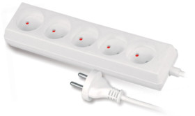 Przedłużacz 5-gniazd b/u 10A 1,5m /OMY 2x1/ biały PS-560