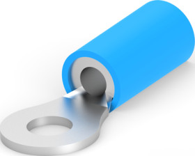 Insulated ring cable lug, 1.04-2.62 mm², AWG 16 to 14, 3.68 mm, M3.5, blue, 2-326882-1