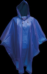 Bicycle - Rain poncho with hood and drawstring, blue