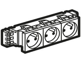 Gniazdo wtykowe Typ E - gniazdo francuskie Montaż wpuszczany Legrand ścieżki: potrójne 16A
