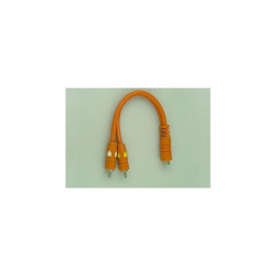 Przejście Gn.RCA - 2xWt.RCA z przewodem, adapter RCA łezka