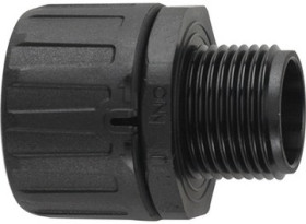 Straight hose screw fitting, M12, 10 mm, PA, IP66, black, (L) 33 mm, 55506305