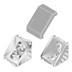 Zaślepka wspornika narożnego Szary Przykrywka PP pasujący profil 40 x 40