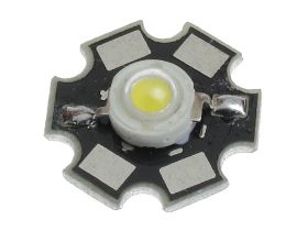 Dioda mocy LED 1W biała zimna z radiatorem STAR