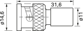 BNC-terminating resistor, 75 Ω, 0.1 GHz, 0.5 W, 100023627