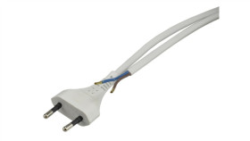 Przewód Z Wtyczką Płaską 2X0,75Mm 3M Biały